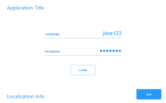 The low fidelity mockup for the login screen